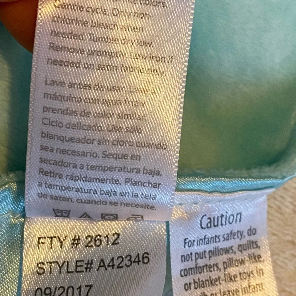 Baby Starters Unicorn Lovey Rattle Mint Green Plush & Satin Dream A Little Dream - Picture 9 of 11